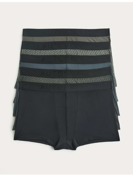 Marks & Spencer Csípő magasságú férfi alsónadrág Supima® pamutból és modálból, virágmotívum, 5 darabos Marks & Spencer fekete