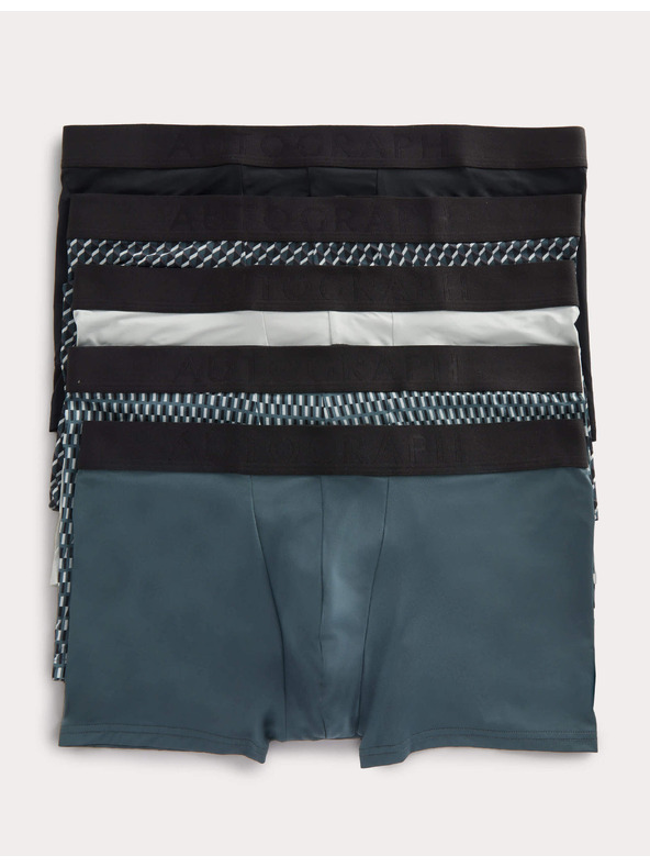 Marks & Spencer Csípő magasságú férfi alsónadrág geometrikus mintával Microskin, 5 darabos csomag Marks & Spencer zöld