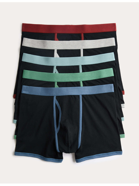 Marks & Spencer Stretch pamutboxer rövidnadrág Cool & Fresh™ technológiával, 5 darabos szett Marks & Spencer fekete