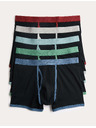 Marks & Spencer Stretch pamutboxer rövidnadrág Cool & Fresh™ technológiával, 5 darabos szett Marks & Spencer fekete