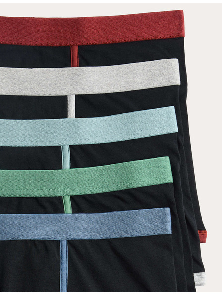 Marks & Spencer Stretch pamutboxer rövidnadrág Cool & Fresh™ technológiával, 5 darabos szett Marks & Spencer fekete