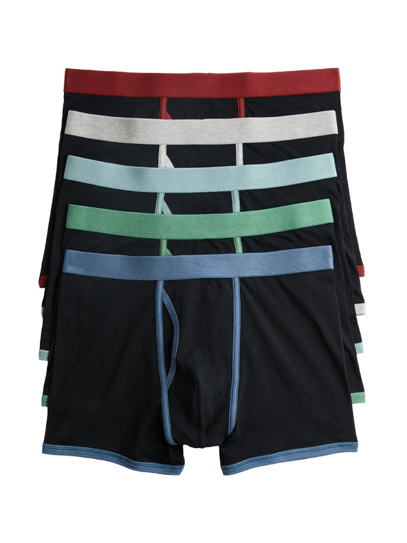 Marks & Spencer Stretch pamutboxer rövidnadrág Cool & Fresh™ technológiával, 5 darabos szett Marks & Spencer fekete