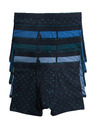 Marks & Spencer Pamutból készült stretch boxer rövidnadrág geometriai mintával, 5 darab Marks & Spencer tengerészkék