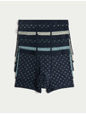 Marks & Spencer Pamutból készült stretch boxer rövidnadrág teknősbékás mintával, 5 darab Marks & Spencer tengerészkék