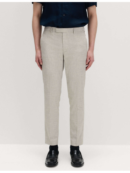 Marks & Spencer Textúrált nadrág laza szabásban elöl redőzéssel Marks & Spencer krém