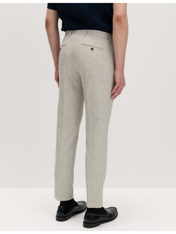 Marks & Spencer Textúrált nadrág laza szabásban elöl redőzéssel Marks & Spencer krém