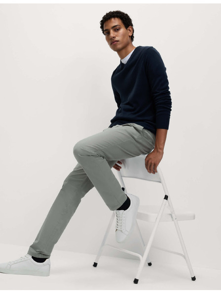 Marks & Spencer Marks & Spencer sztreccs chino nadrág Slim fit szürke