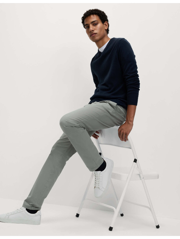 Marks & Spencer Marks & Spencer sztreccs chino nadrág Slim fit szürke