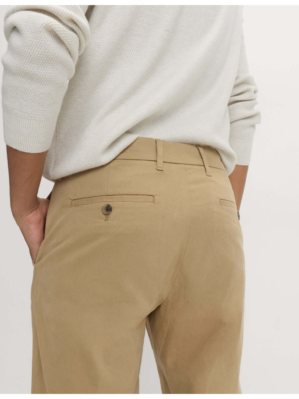 Marks & Spencer Stretch chino nadrág vékony szabású Marks & Spencer bézs színű