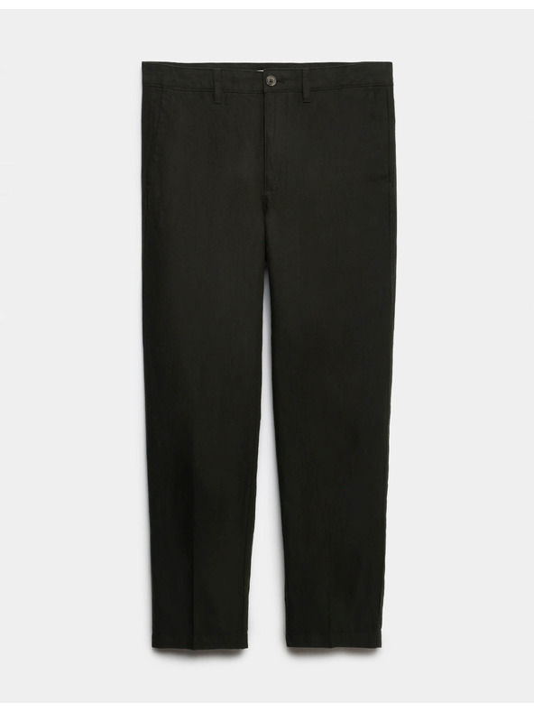 Marks & Spencer Chino nadrág lenvegyületből, normál szabás Marks & Spencer zöld