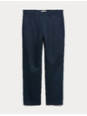 Marks & Spencer Chino nadrág lenvászon keverékből, normál szabás Marks & Spencer tengerészkék