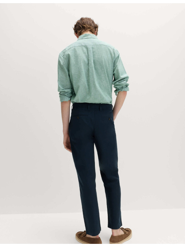 Marks & Spencer Chino nadrág lenvászon keverékből, normál szabás Marks & Spencer tengerészkék