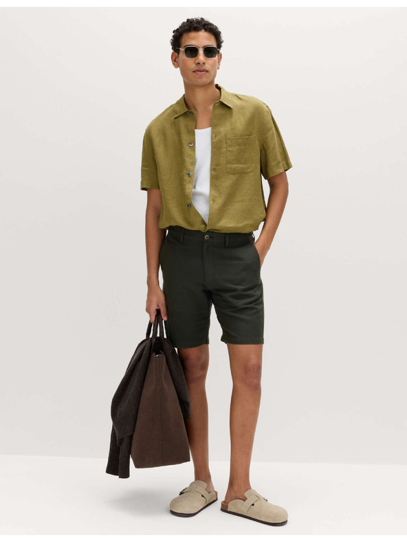 Marks & Spencer Chino rövidnadrág, lenvegyület Marks & Spencer zöld