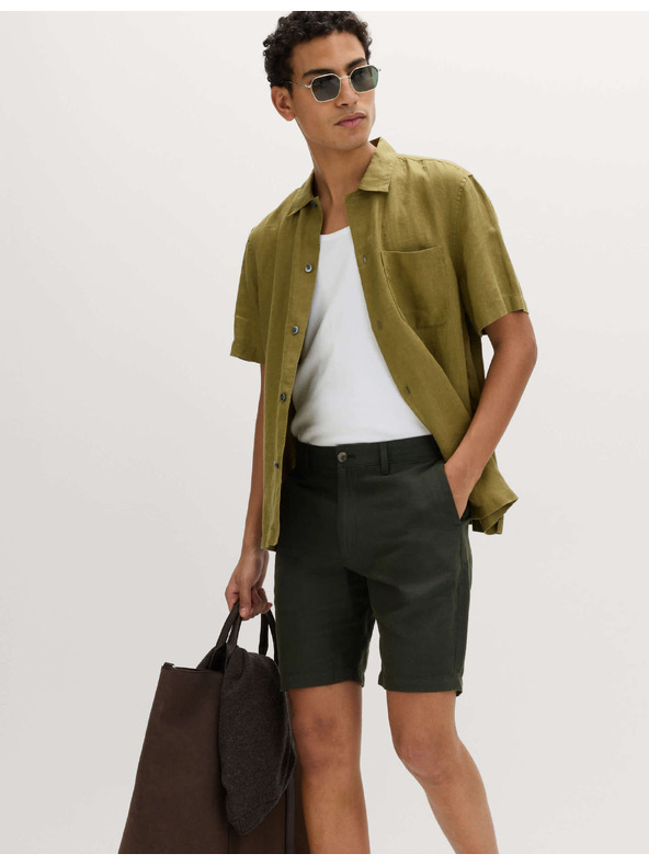 Marks & Spencer Chino rövidnadrág, lenvegyület Marks & Spencer zöld