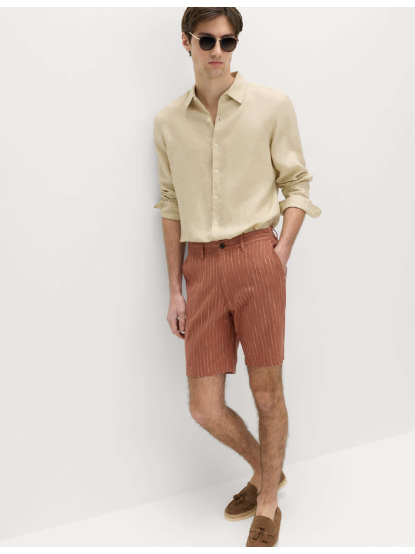 Marks & Spencer Chino rövidnadrág, lenvegyület Marks & Spencer barna