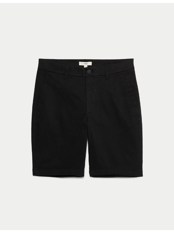 Marks & Spencer Stretch chino rövidnadrág, normál szabás Marks & Spencer fekete