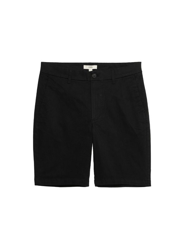 Marks & Spencer Stretch chino rövidnadrág, normál szabás Marks & Spencer fekete