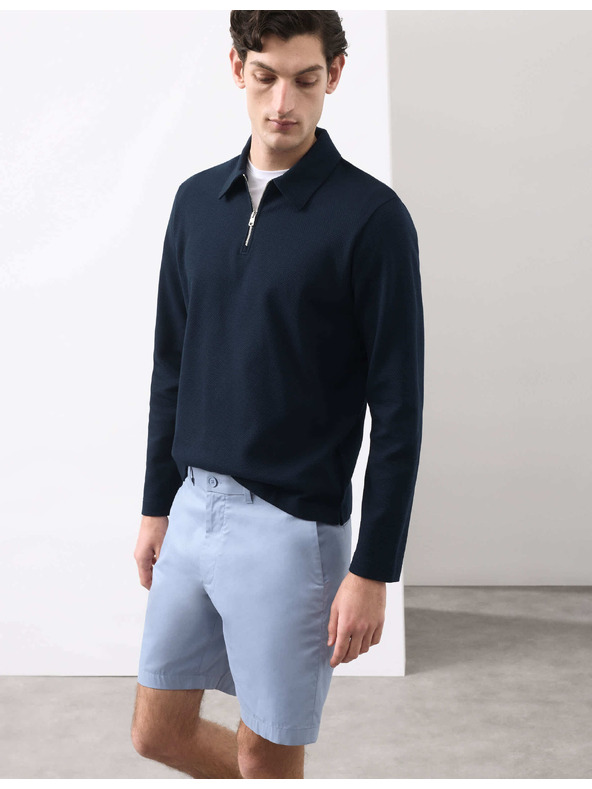 Marks & Spencer Könnyű chino rövidnadrág klasszikus szabásban Marks & Spencer kék