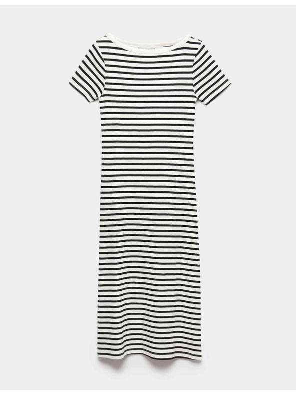 Marks & Spencer Csíkos midi ceruzaruha magas pamutarányú Marks & Spencer fekete