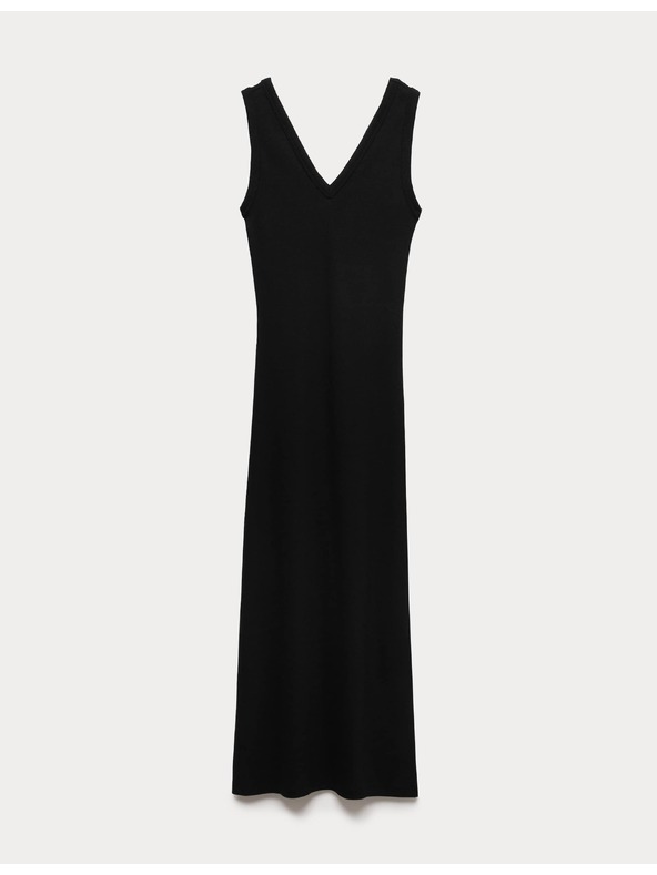 Marks & Spencer Midi ceruzaruha magas pamuttartalmú és V-nyakkivágással Marks & Spencer fekete