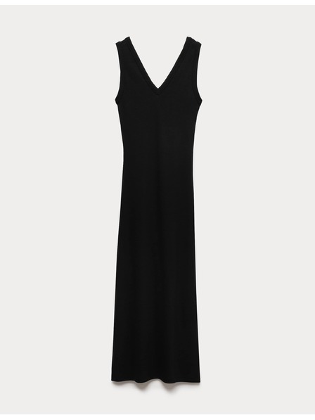 Marks & Spencer Midi ceruzaruha magas pamuttartalmú és V-nyakkivágással Marks & Spencer fekete
