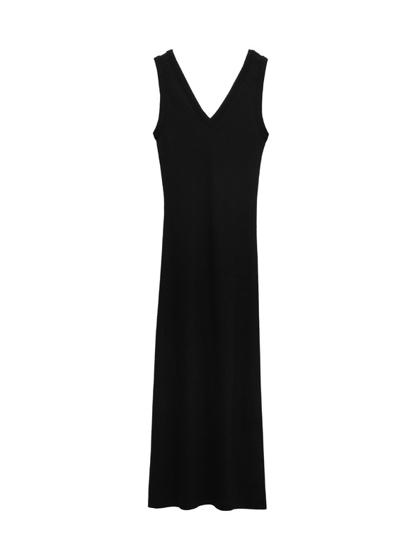 Marks & Spencer Midi ceruzaruha magas pamuttartalmú és V-nyakkivágással Marks & Spencer fekete