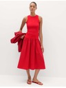 Marks & Spencer Jersey bordázott midi ruha mélyített derekkal Marks & Spencer piros