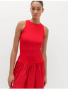 Marks & Spencer Jersey bordázott midi ruha mélyített derekkal Marks & Spencer piros