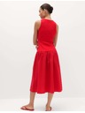 Marks & Spencer Jersey bordázott midi ruha mélyített derekkal Marks & Spencer piros