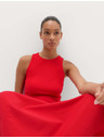 Marks & Spencer Jersey bordázott midi ruha mélyített derekkal Marks & Spencer piros