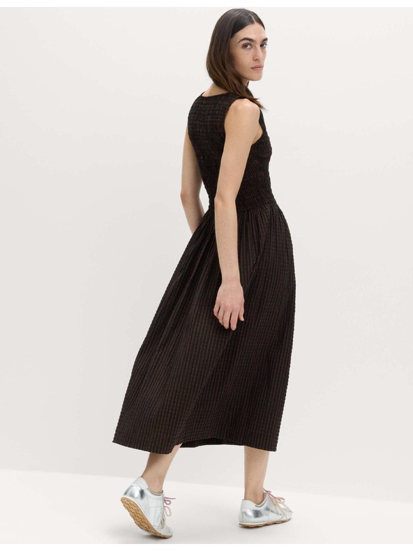 Marks & Spencer Kockás ráncolt körülmény midi ruha mellénnyel Marks & Spencer barna