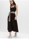 Marks & Spencer Kockás ráncolt körülmény midi ruha mellénnyel Marks & Spencer barna