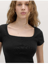 Marks & Spencer Prémium top négyzetes nyakkivágással és magas pamutarányú Marks & Spencer fekete