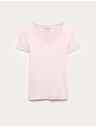 Marks & Spencer Slim fit póló ovális nyakkivágással és magas pamutarányú Marks & Spencer rózsaszín
