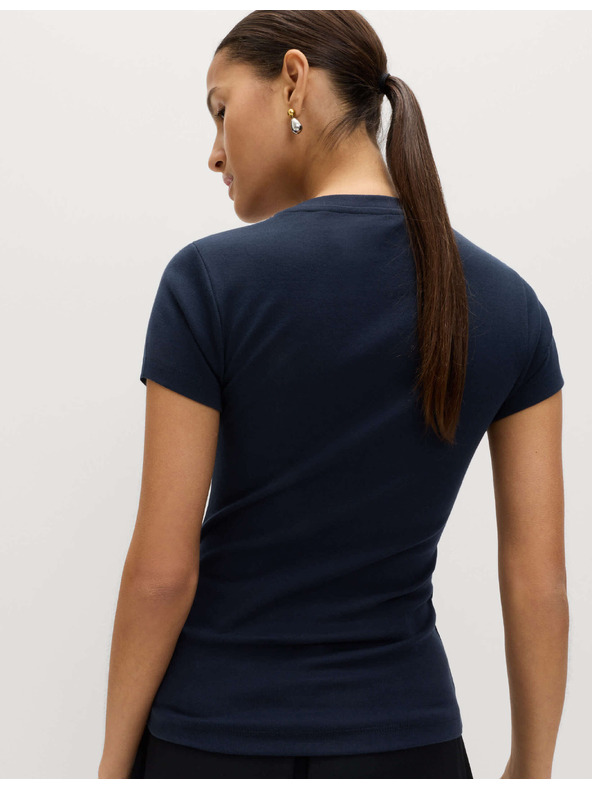 Marks & Spencer Prémium magasabb pamuttartalmú póló Marks & Spencer tengerészkék