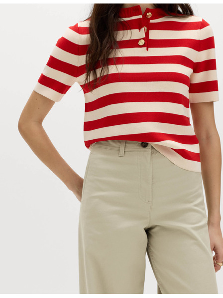 Marks & Spencer Chino nadrág széles szárral és ablakokkal, magas pamutarányú Marks & Spencer zöld