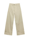Marks & Spencer Chino nadrág széles szárral és ablakokkal, magas pamutarányú Marks & Spencer zöld
