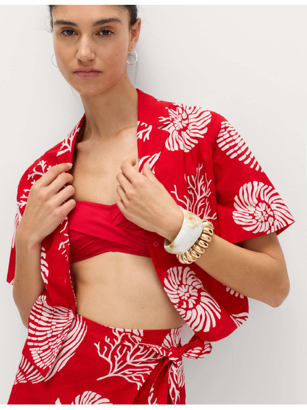 Marks & Spencer Tiszta pamutból készült nyomtatott strandfing Marks & Spencer piros