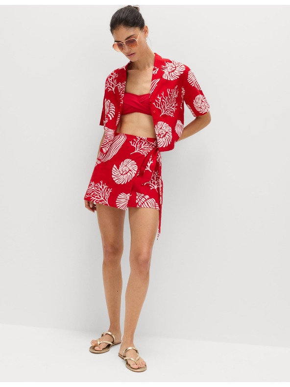 Marks & Spencer Tiszta pamutból készült nyomtatott strandfing Marks & Spencer piros