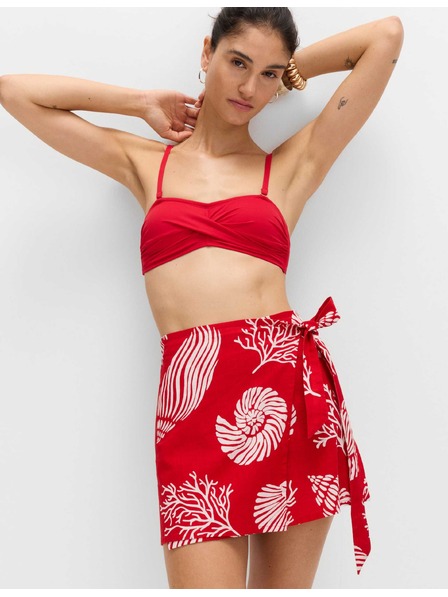 Marks & Spencer Tiszta pamutból készült nyomtatott strandköpeny mini szoknya Marks & Spencer piros