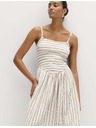 Marks & Spencer Ráncolt maxi ruha magas lenmartartalom Marks & Spencer barna