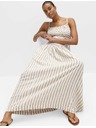 Marks & Spencer Ráncolt maxi ruha magas lenmartartalom Marks & Spencer barna
