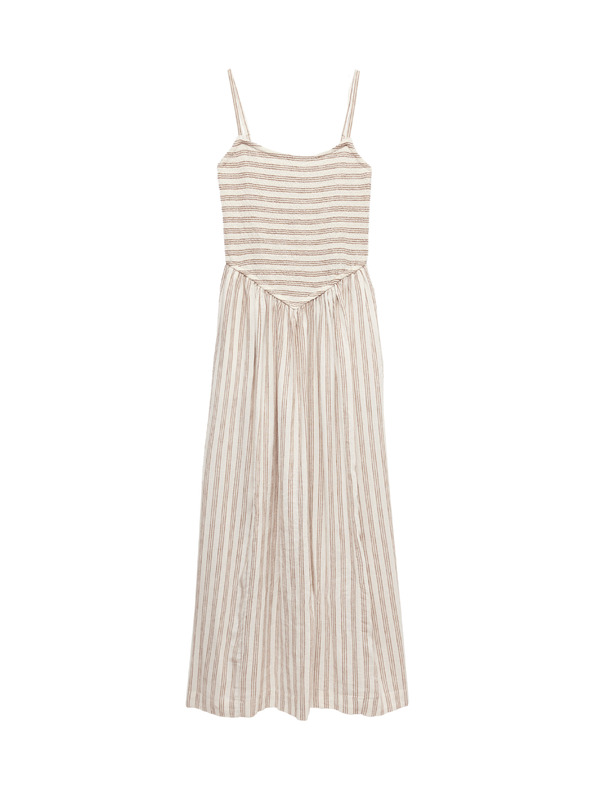 Marks & Spencer Ráncolt maxi ruha magas lenmartartalom Marks & Spencer barna