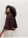 Marks & Spencer Rövidített nyakkendős felső magas len tartalmú Marks & Spencer barna
