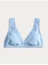 Marks & Spencer Dekoltázsú bikini felső párnázottsággal és hímzett szegéllyel, formázott Marks & Spencer kék