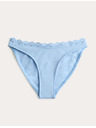 Marks & Spencer Magas szárított bikini alső hímzéssel Marks & Spencer kék
