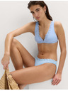 Marks & Spencer Magas szárított bikini alső hímzéssel Marks & Spencer kék
