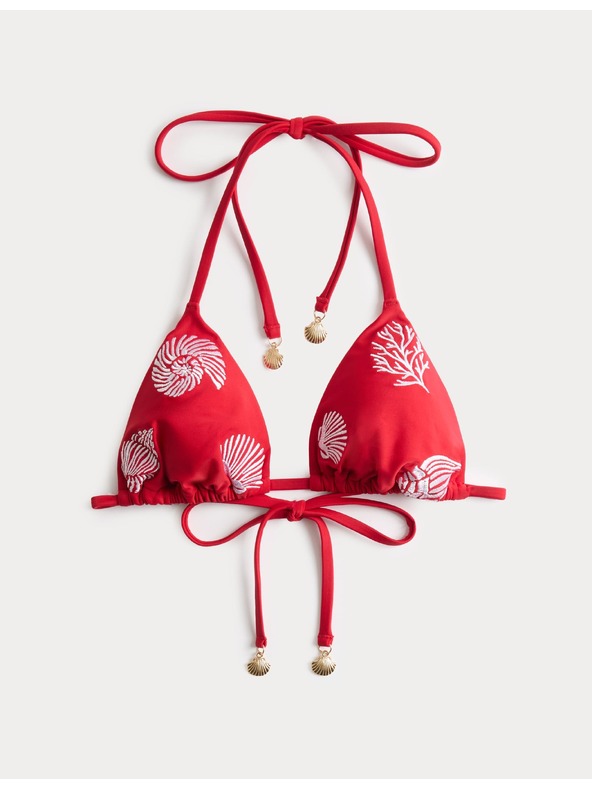 Marks & Spencer Háromszög bikini felső párnázottsággal és hímzéssel Marks & Spencer piros
