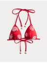 Marks & Spencer Háromszög bikini felső párnázottsággal és hímzéssel Marks & Spencer piros