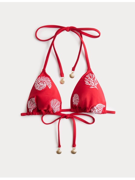 Marks & Spencer Háromszög bikini felső párnázottsággal és hímzéssel Marks & Spencer piros